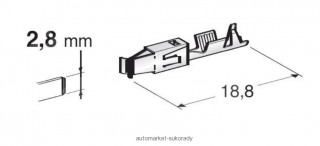 Konektor - dutinka 2,5mm plochá pro vodič 1,5-2,5mm