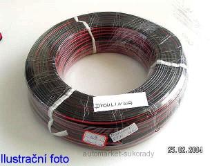 Kabel 2 x 1,00  dvoulinka RED / BLACK 1 m