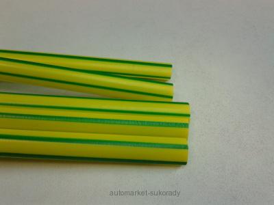 Bužírka smršťovací  1,6 / 0,8 mm žluto/zelená 1m