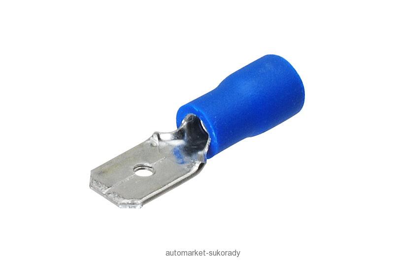 Kolík plochý 6,3 mm modrý - balení 100 ks