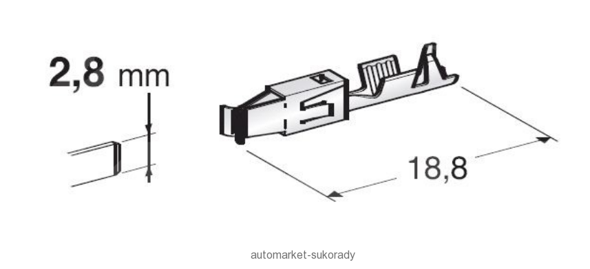 Konektor - dutinka 2,5mm plochá pro vodič 1,5-2,5mm
