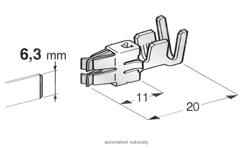 Konektor - dutinka 6,3mm plochá pro vodič 2,5-4mm
