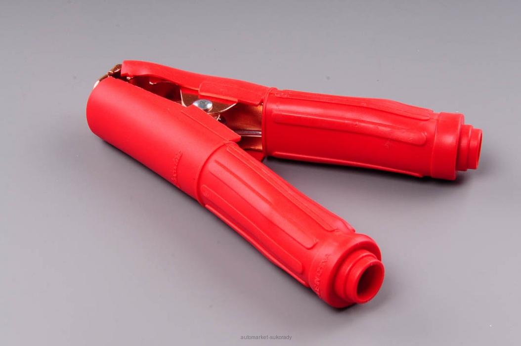 Kleště bateriové 500A červená gumová izolace 165mm