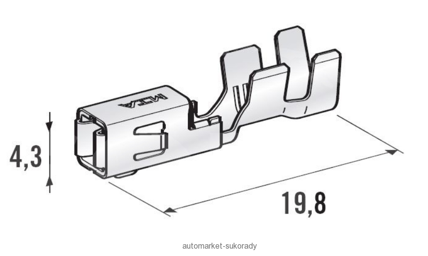 Konektor - dutinka 2,8mm plochá pro vodič 1-2 mm2