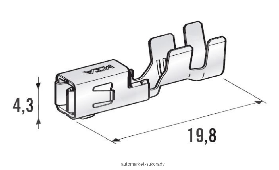 Konektor - dutinka 2,8mm plochá pro vodič 2,5-4,0 mm2