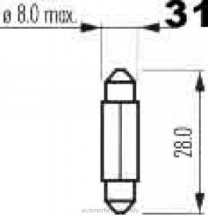 24V 3W sufitka 8x28mm