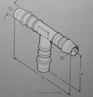 Hadicová spojka s odbočkou  3