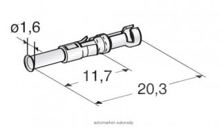 Konektor - dutinka 1,6mm kulatá pro vodič 0,5-1mm