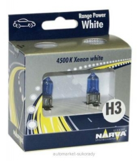 Krabička 2 x H3 12V 55W PK22s RANGE POWER WHITE NARVA