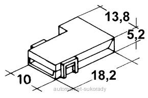 Kryt na 1 dutinku 6,3mm bílý boční 