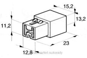 Kryt na 2 dutinky 6,3mm bílý