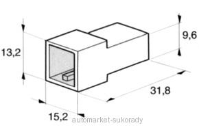 Kryt na 2 kolíky 6,3mm bílý