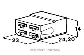 Kryt na 4 dutinky 6,3mm bílý