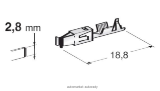 Konektor - dutinka 2,8mm plochá pro vodič 0,5-1mm
