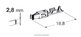 Konektor - dutinka 2,8mm plochá pro vodič 1,5-2,5mm