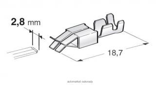 Konektor - dutinka 2,8mm plochá pro vodič 1,5-2,5mm