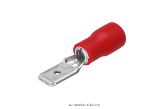 Kolík plochý 4,8 mm červený - balení 10 ks