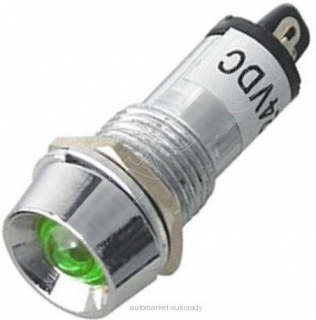 Kontrolka 12V LED zelená do otvoru 12mm