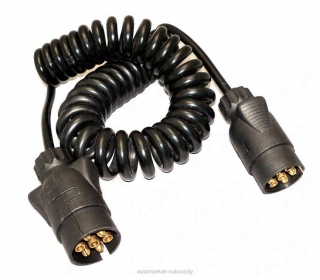 Propojovací kabel o délce 2m spirálový, 2x zástrčka 7 pól 12V TESAT