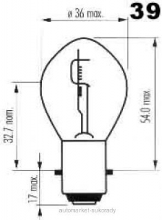 Žárovka 24V 45/40W BA20d 502402