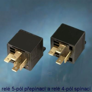 Spínací relé 24V 20A s držákem /2x kontakt/